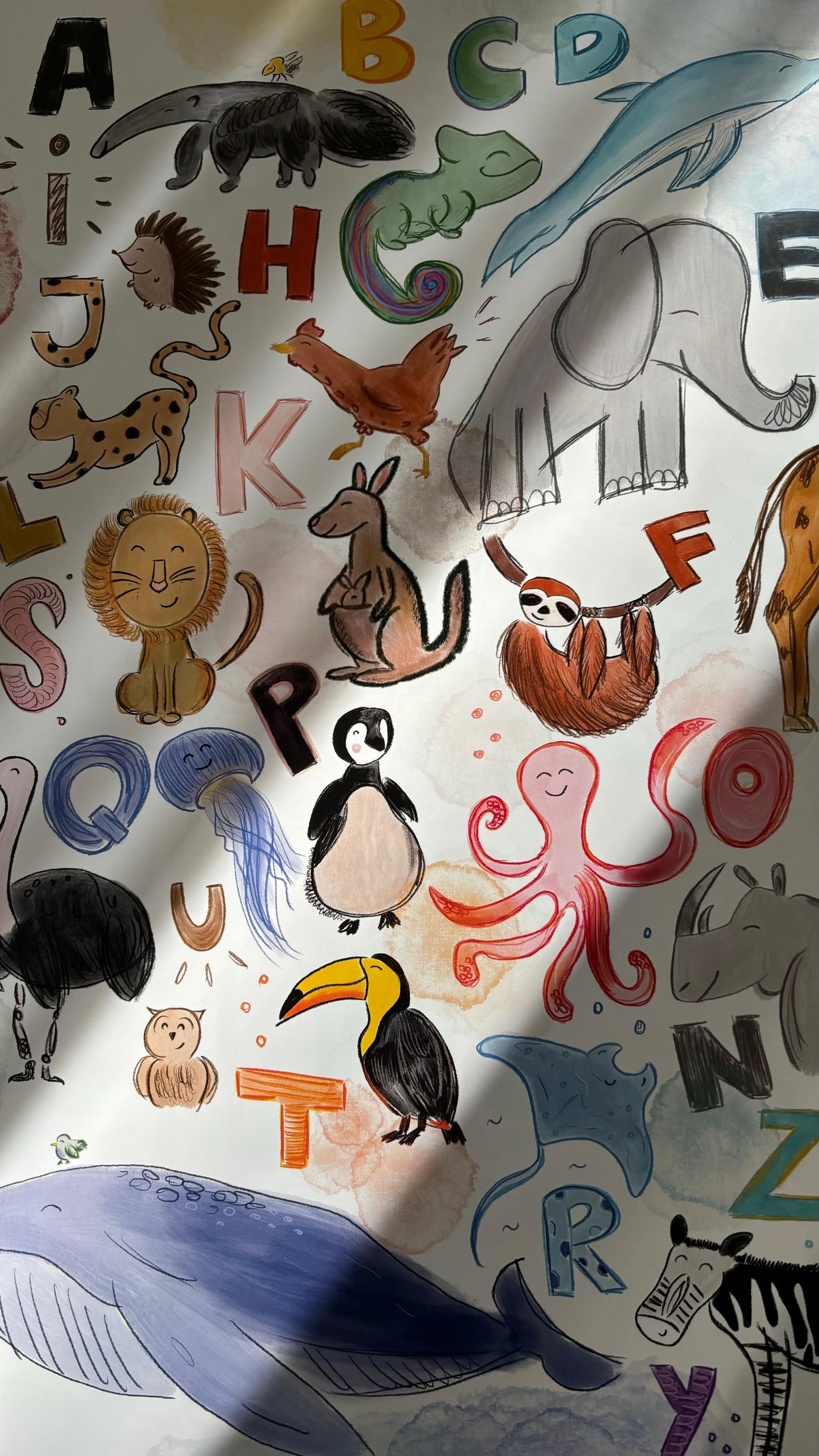 Kinderposter Deutsches Alphabet mit Tieren
