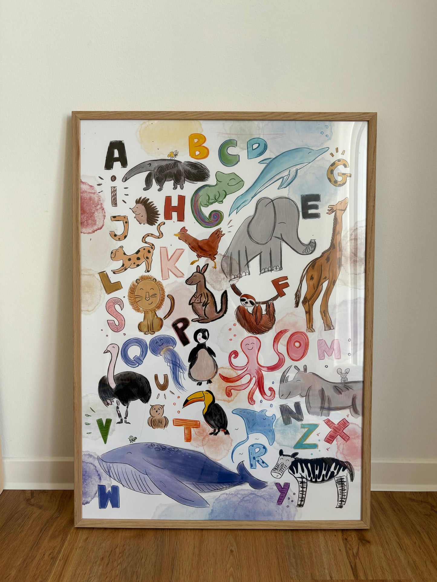 Kinderposter Deutsches Alphabet mit Tieren