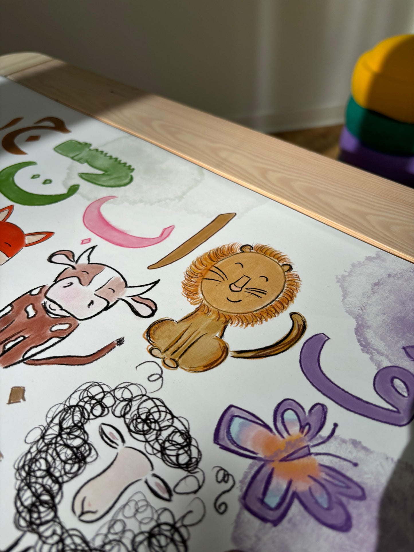 Kinderposter Arabisches Alphabet mit Tieren