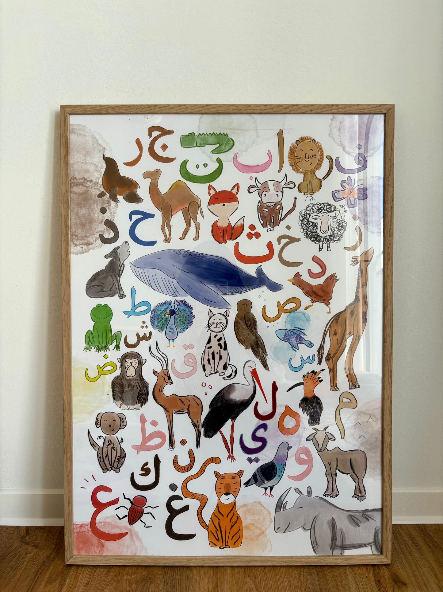Kinderposter Arabisches Alphabet mit Tieren