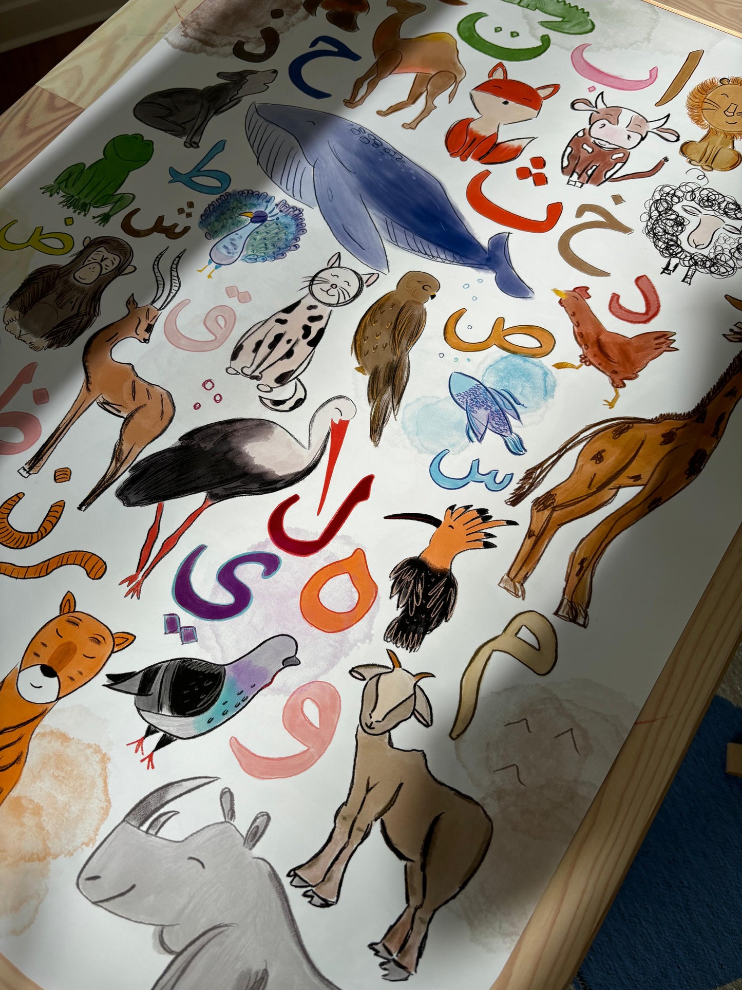 Kinderposter Arabisches Alphabet mit Tieren